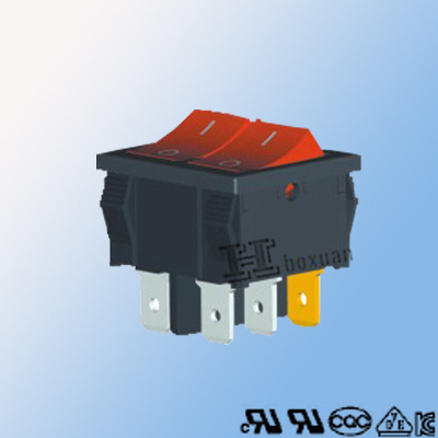 【供應(yīng)六只腳多種按鈕顏色的翹板開關(guān)RS601F1-201N016RB】?jī)r(jià)格,廠家,圖片,電工開關(guān),深圳市宏博軒科技-